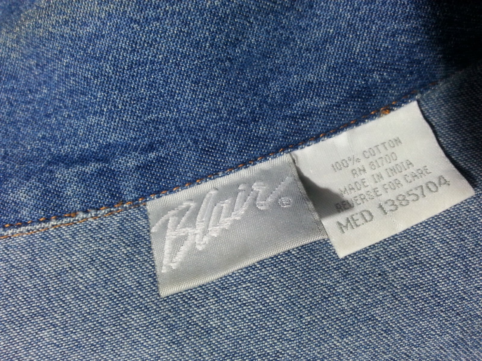 Vtg Women Blair Blue Jean Denim Jacket Coat Leaves Embroidery Butterfly Patch M