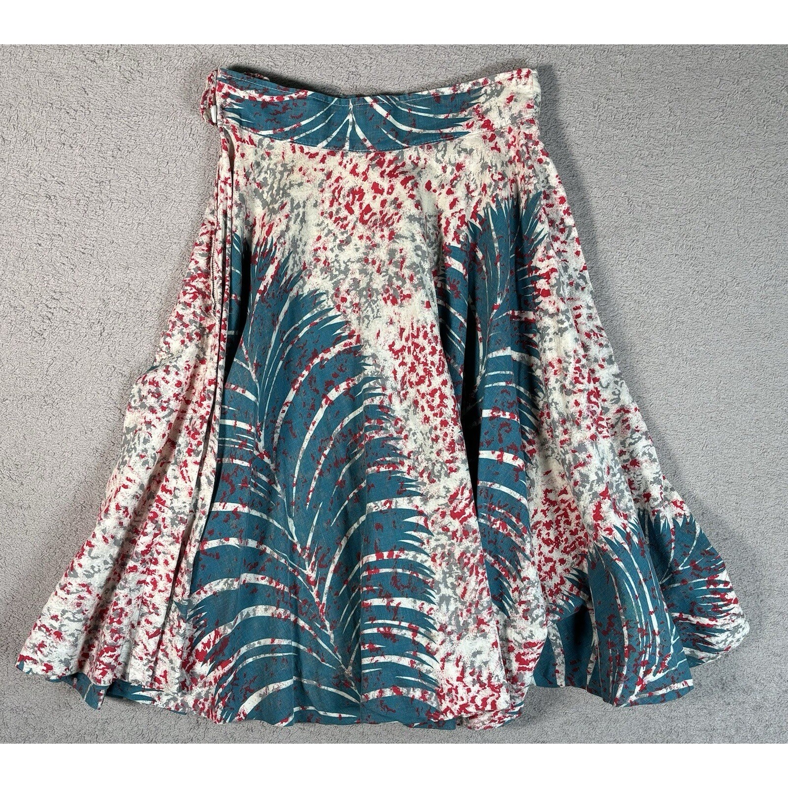 Vintage Cruise Cottons Size XXS-XS Fit N Flare Tropical Palms Beach Vibes Skirt