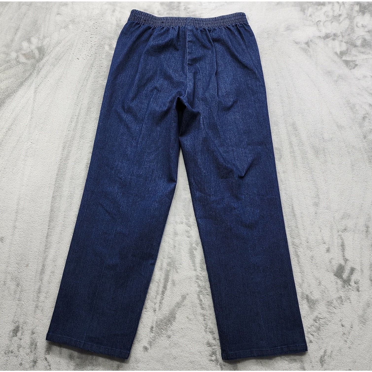 Vintage Alfred Dunner Jeans Womens 8P PETITE Blue Pull On Crop Stretch Comfort