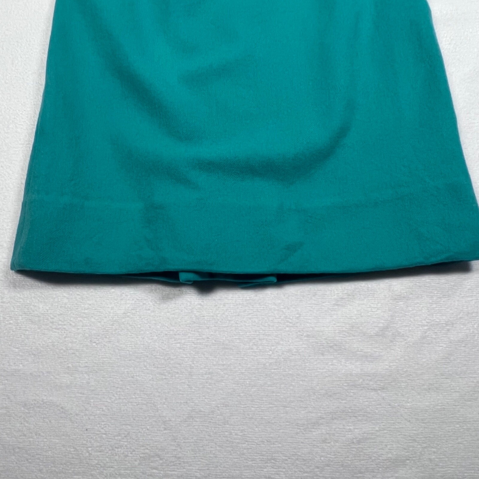 Vintage 60s Lofties by Lawrence Teal Leaf Embroidered Wool Skirt 24″ Waist