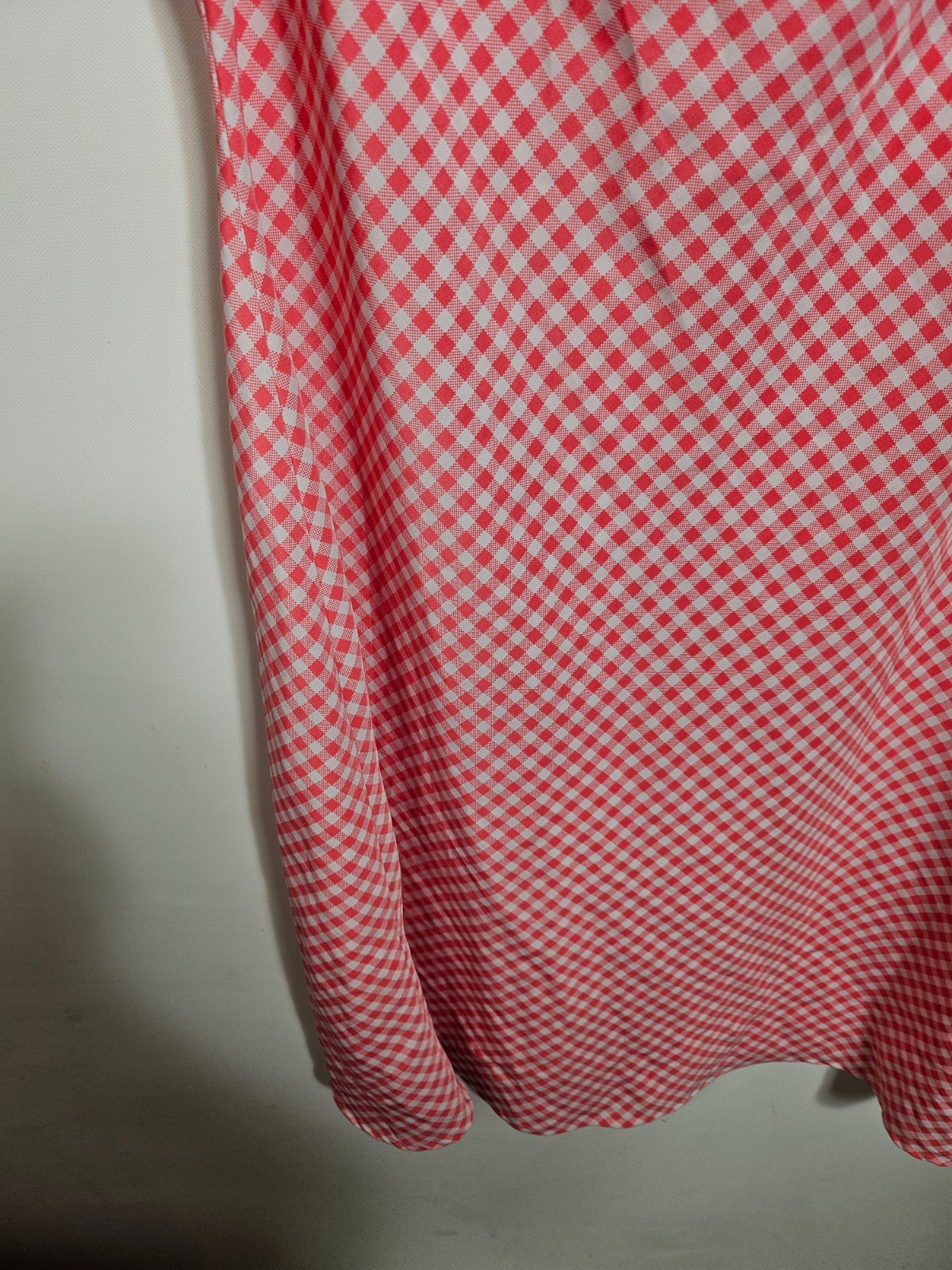 VTG Expressions 1990’s Style Coral Checkered Sleeveless Midi Dress Size XL