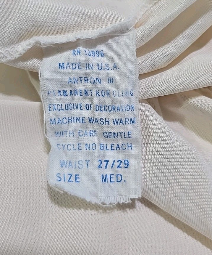 Vintage Nylon Formal Half Slip Lacy Slit Ivory Nylon Waist 24″-32″ Length 37″