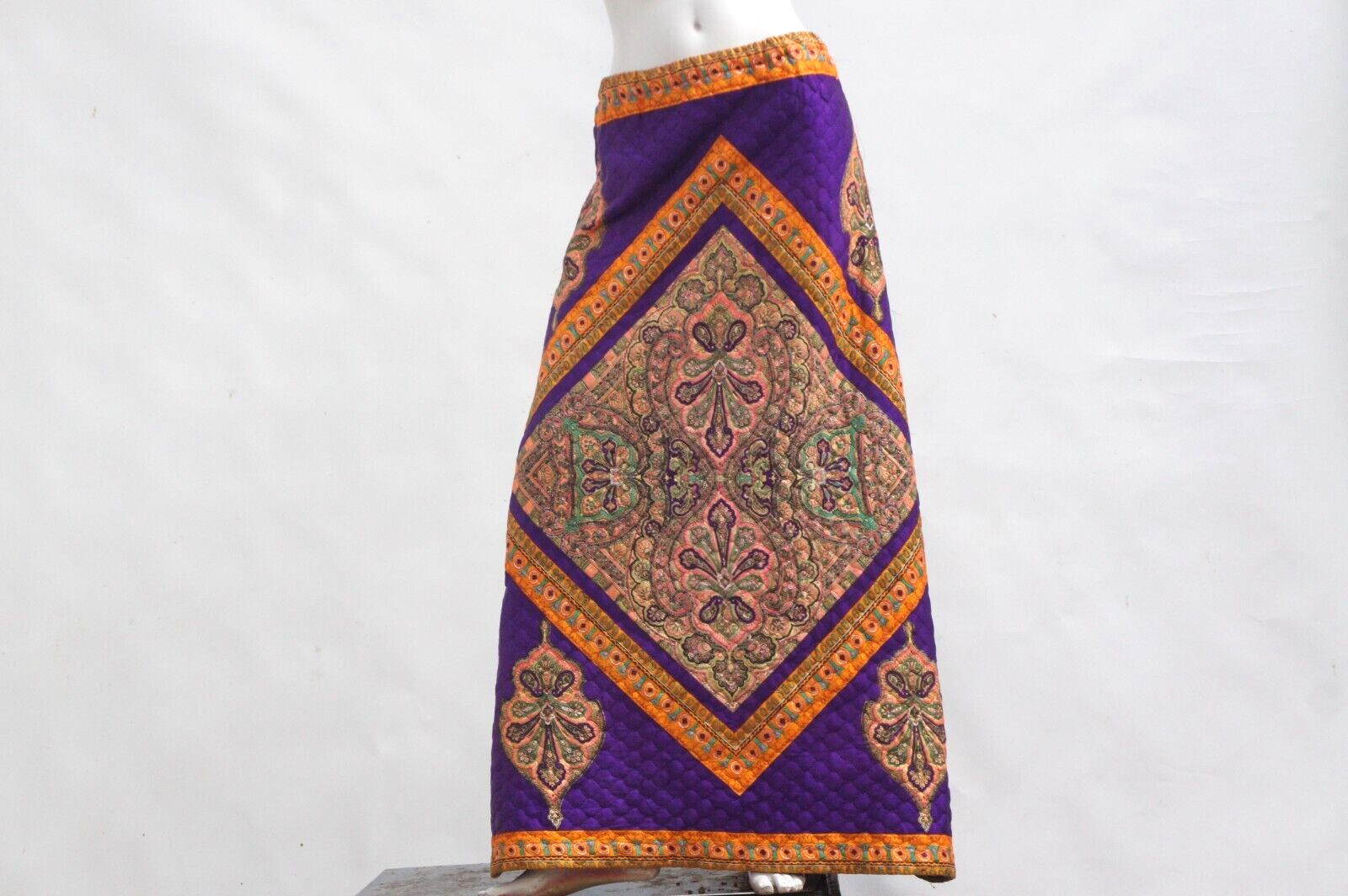 Vintage 60s Quilted Maxi Skirt By Adelaar’s Aristocrat Hippie Boho