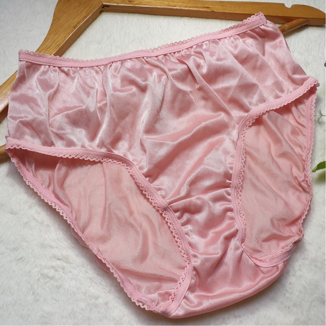 6 Pair Vintage Silky Panties 100% Nylon Sissy Sheer Briefs Size 6-7 Hip 35-39″
