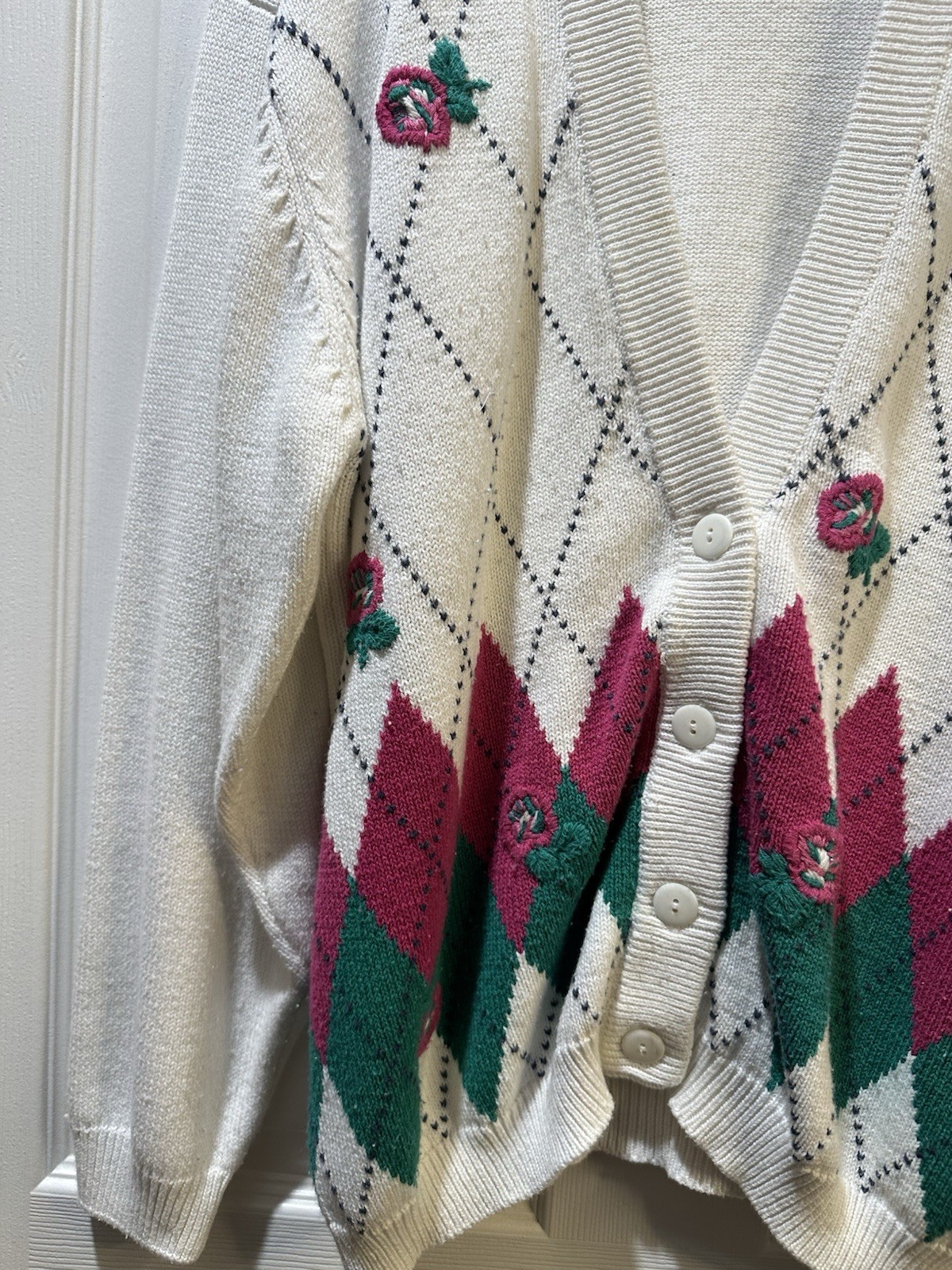 Vintage Bleyle Cotton Blend Knit Cardigan Sweater Cottagecore Medium
