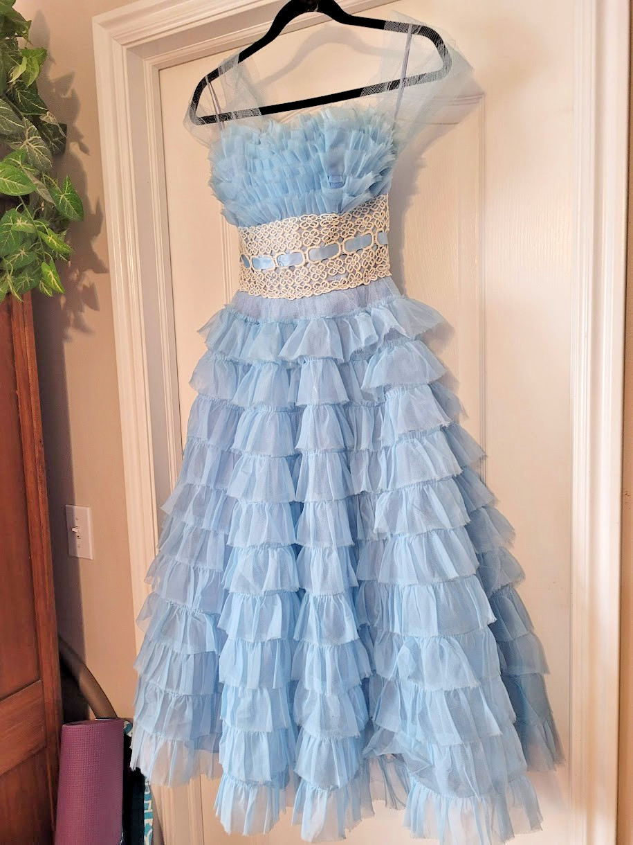 Vintage 1950’s Tulle Formal Strapless Dress Prom extra small