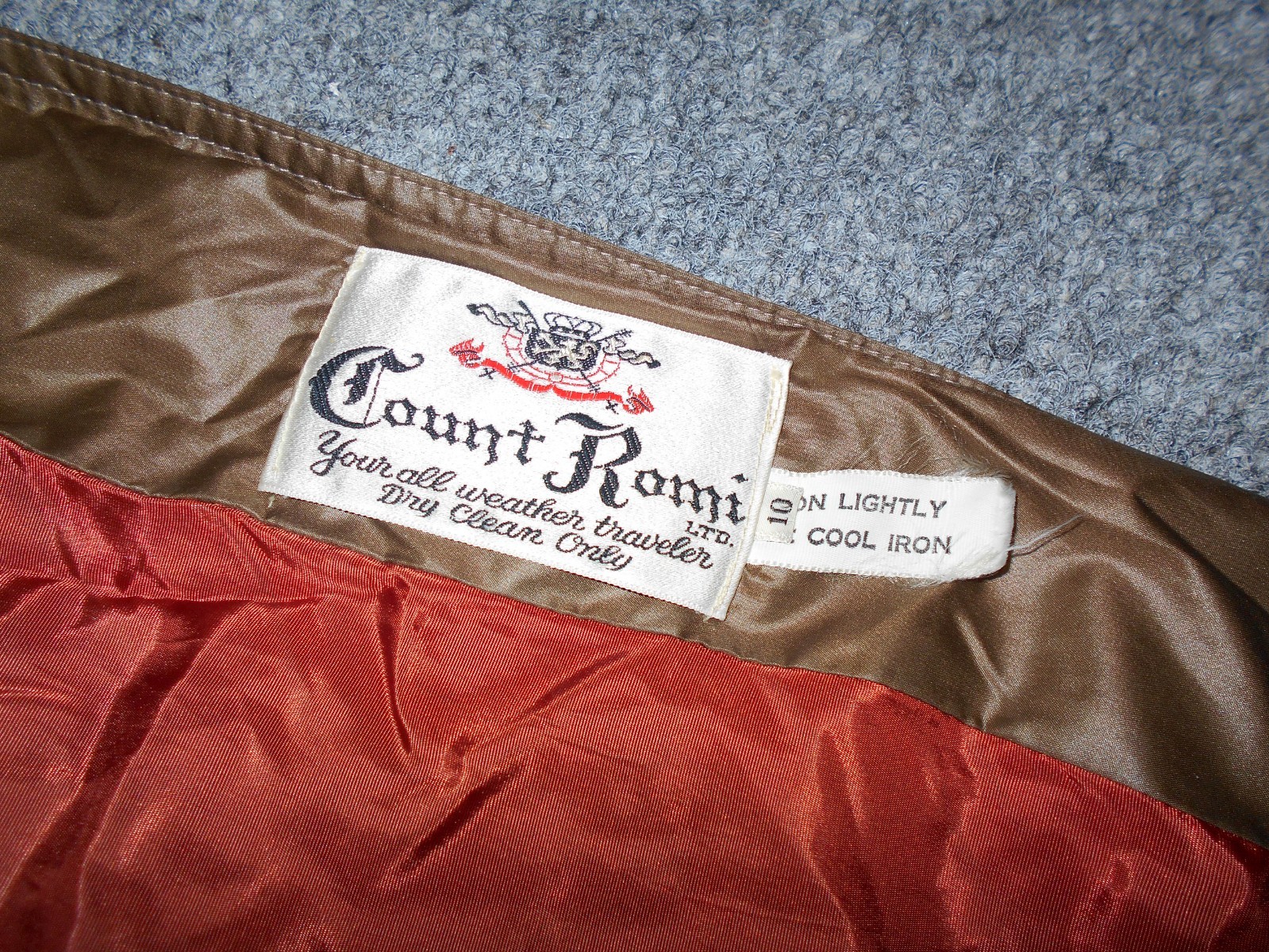 COUNT ROMI LTD VTG 60’S METALLIC COPPER WOMENS USA 10 BELTED LIGHT COAT
