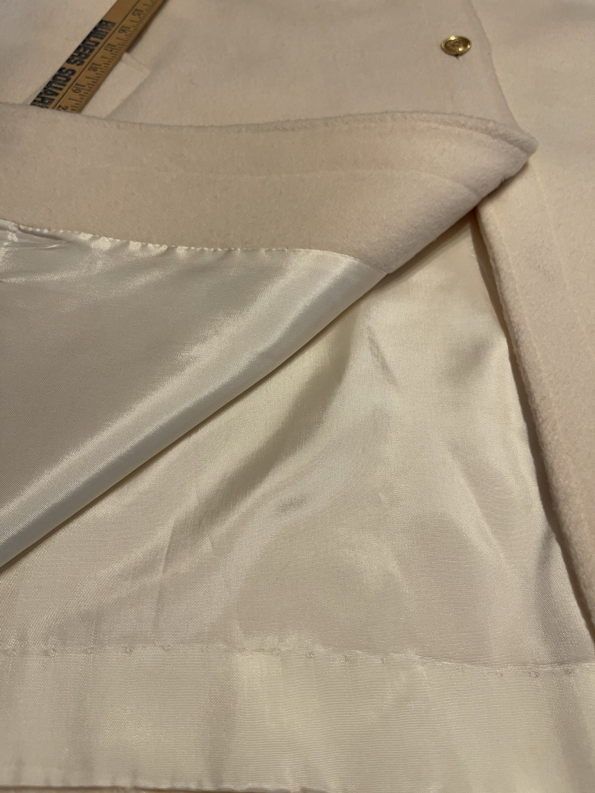 Vintage Herman Kay Wool Swing Coat Ivory White Size 16 Mary Tyler Moore Jackie O