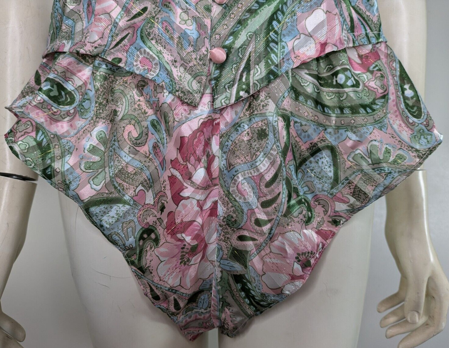 Victoria’s Secret Vintage Pajama Set French Cut Camisole Shorts Buttons Sheer M