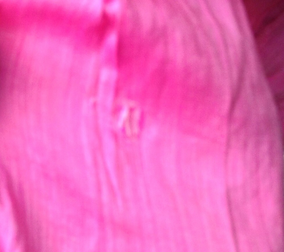 VTG 20s/ 30s? Bright Pink Long Dress Hand Dyed Sz XS? 24″ W DAMAGED HOLES AS-IS