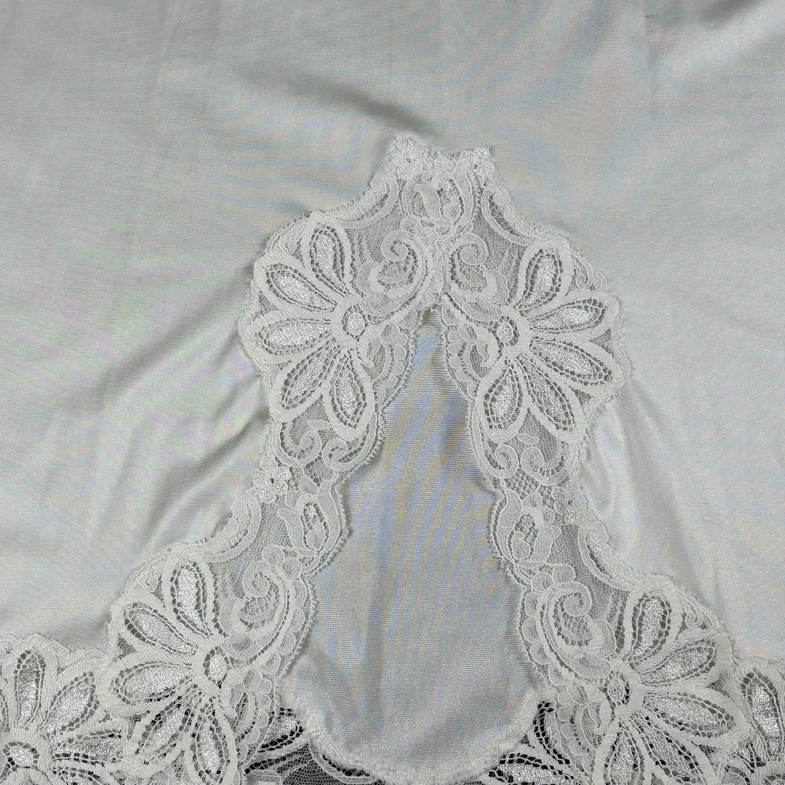 VTG 90s Shadowline Slip Dress Women 34 MS White Coquette Romantic Regency Y2K