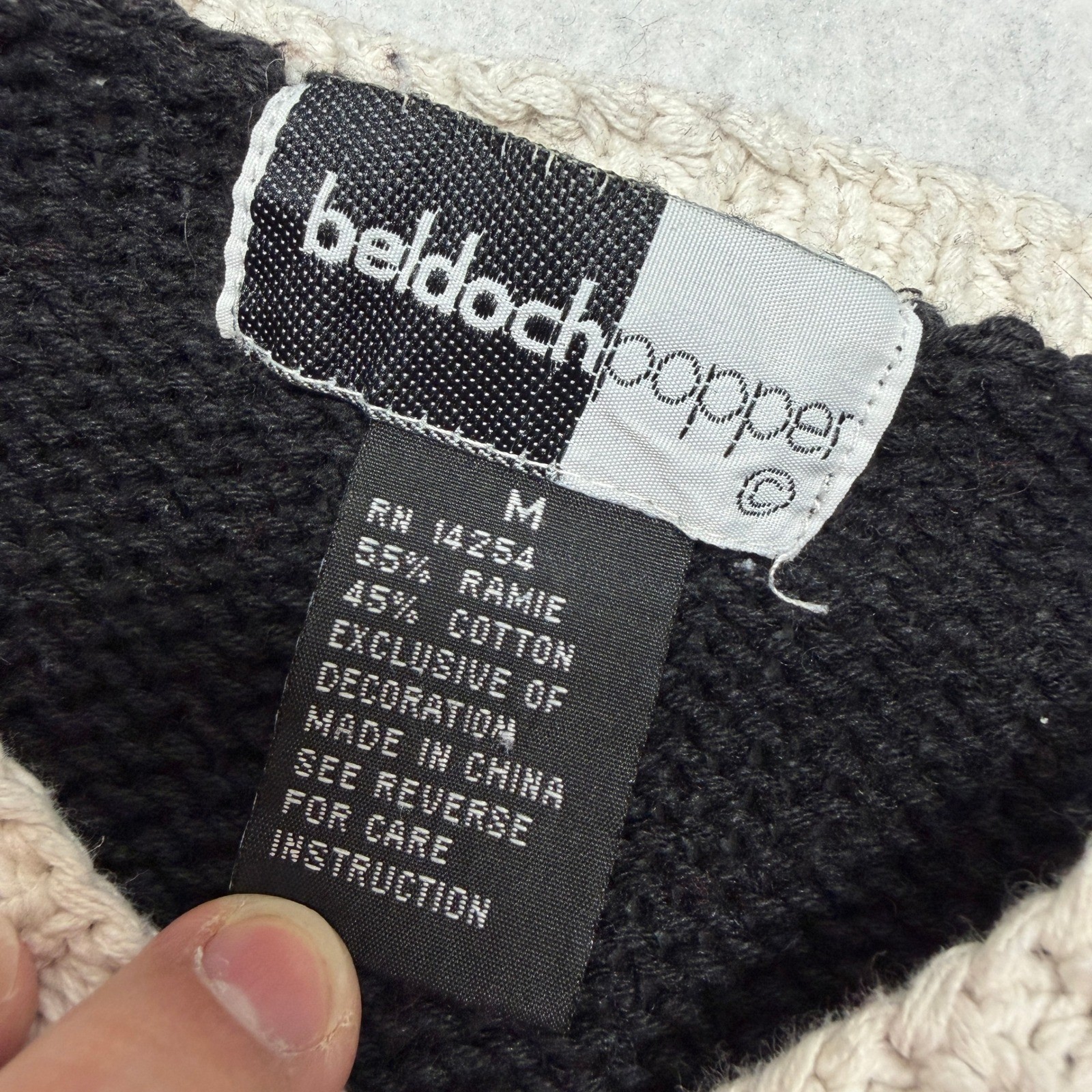 Vintage Beldoch Popper Nutcracker Bear Christmas Knit Sweater 90s Black Medium