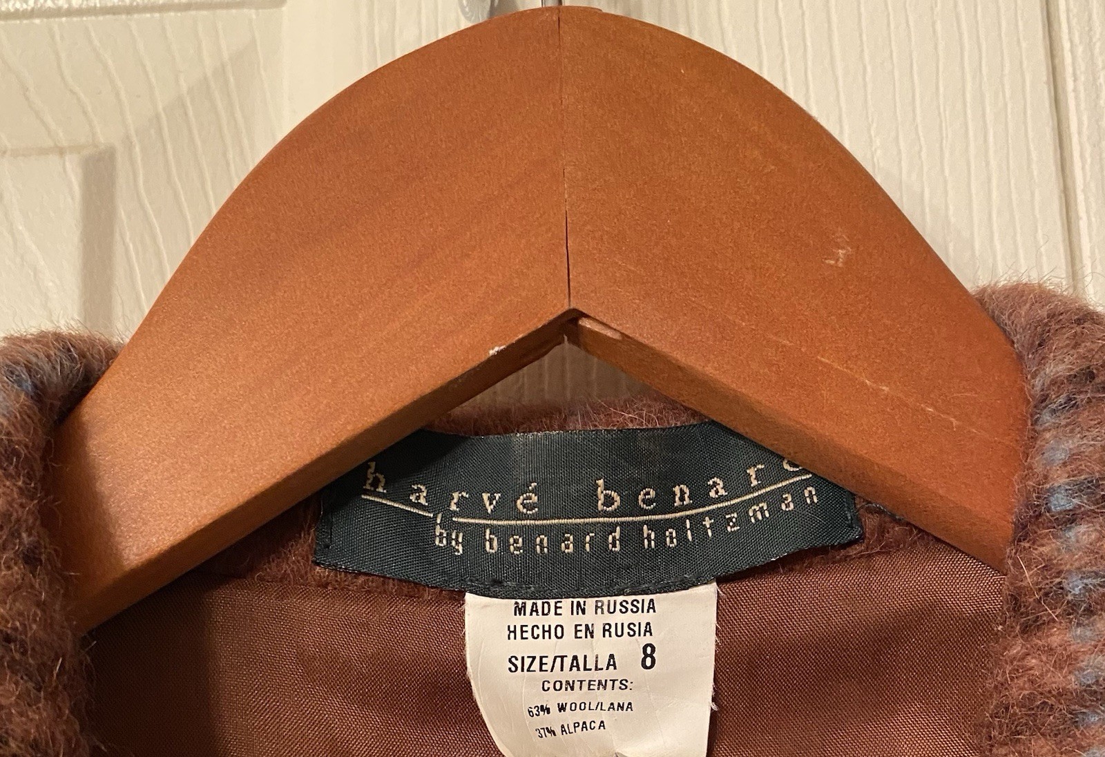 Wool Alpaca Harve Bernard Holtzman Blazer Jacket Plaid Quality Vintage Women’s 8