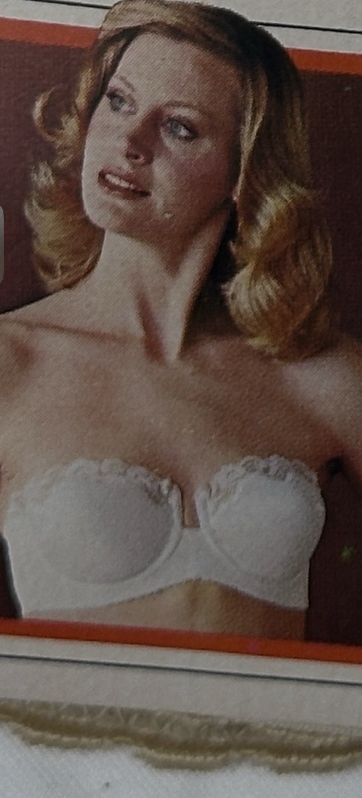 Vintage Strapless Underwire Bra Gelmart 36C Beige Ivory Lace Seamless NWT #C147