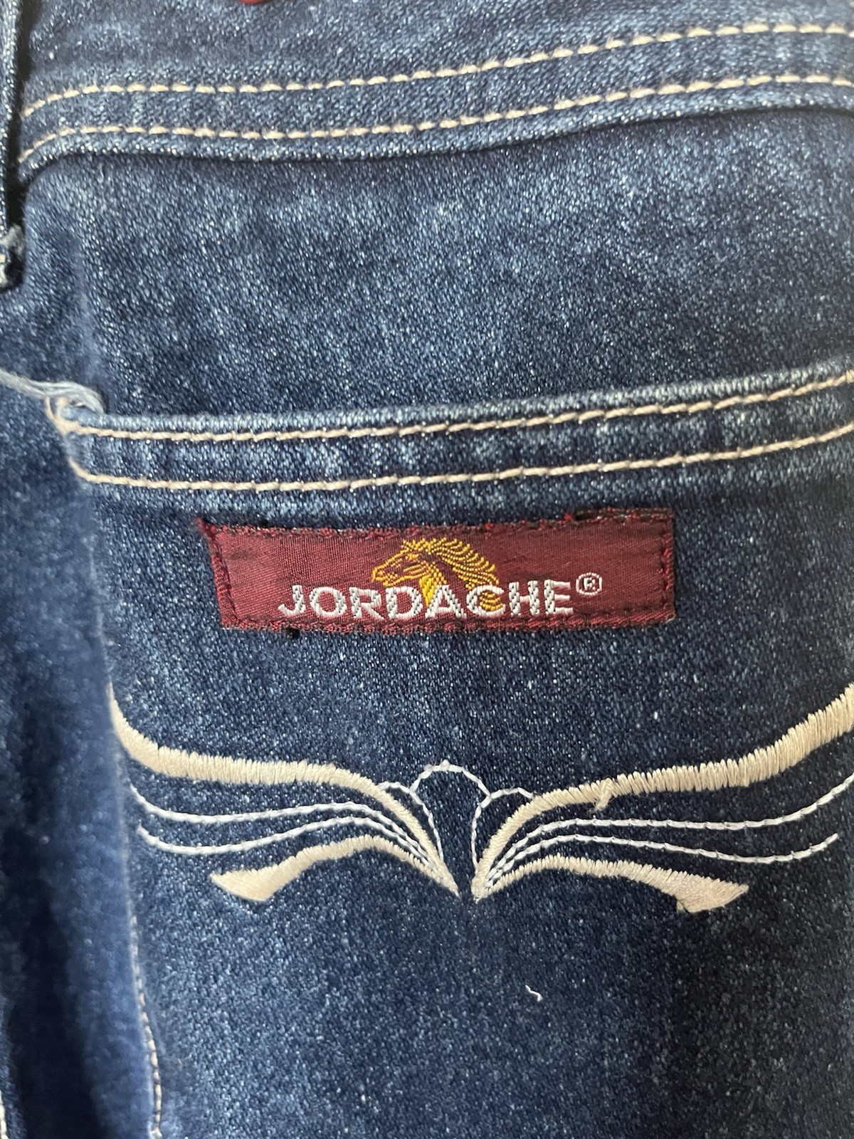 VINTAGE JORDACHE JEANS DARK BLUE SIZE 28 Waist 36 Hip Horse Head Logo 1980’s