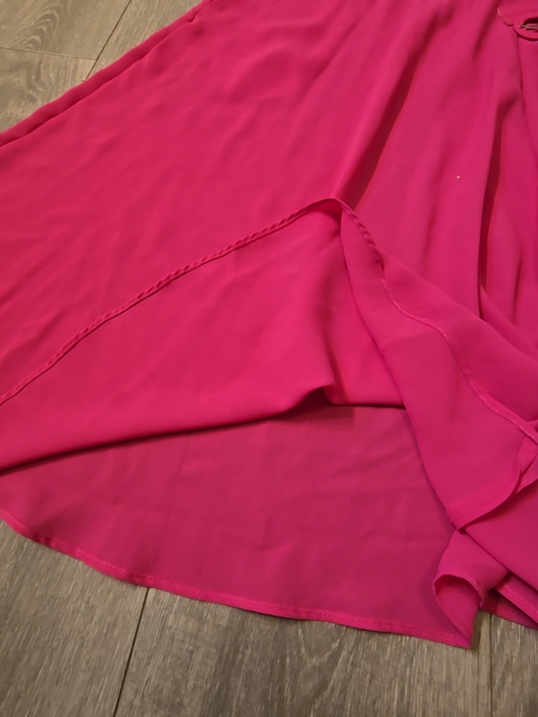 Vintage 1980s Ms Chaus Pink Belted Secretary Dress Size 12 Silky Button Down