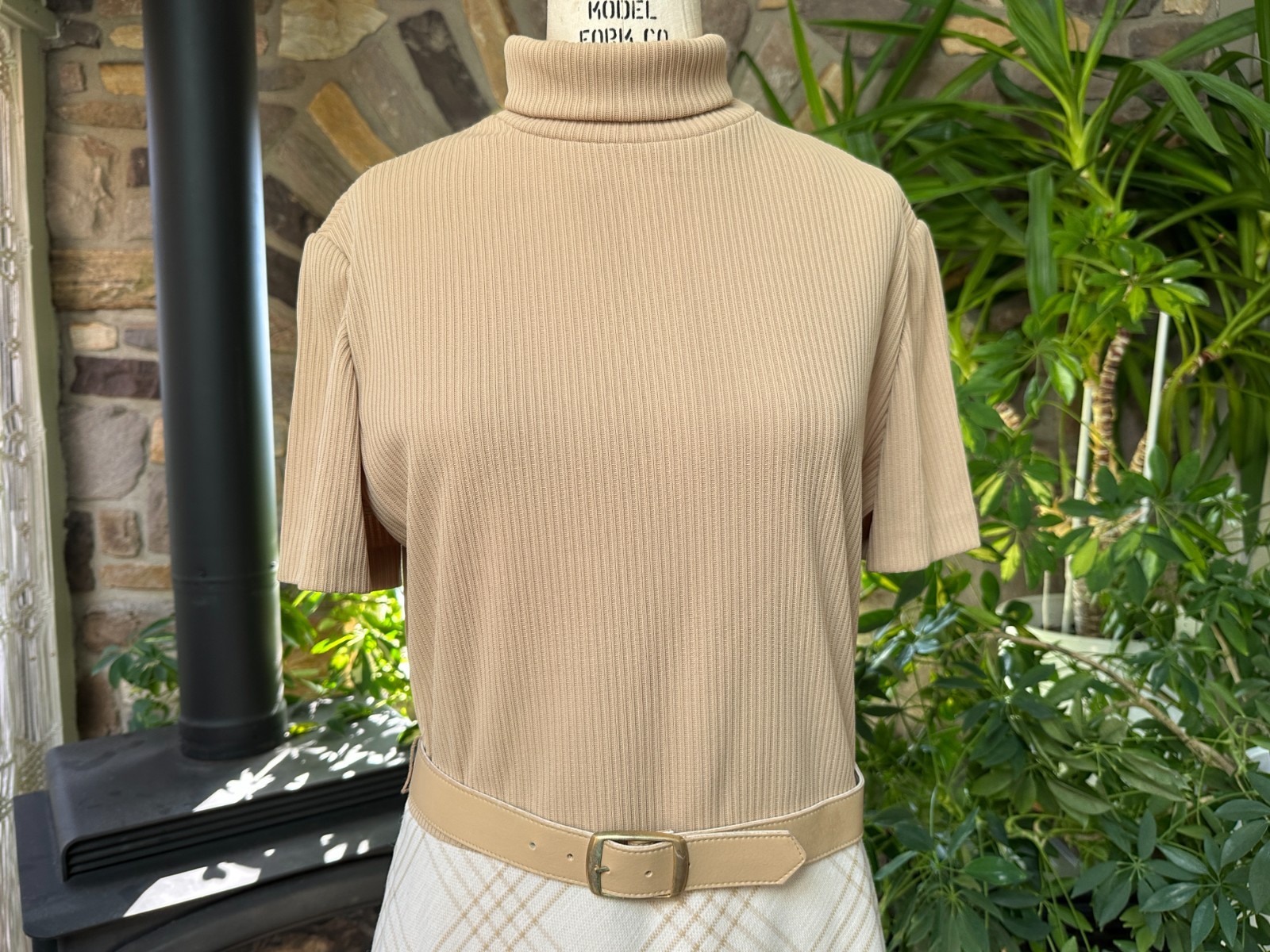 Vintage 1970s Ivory and Beige Dress with Jacket Kay Windsor The Look You Love
