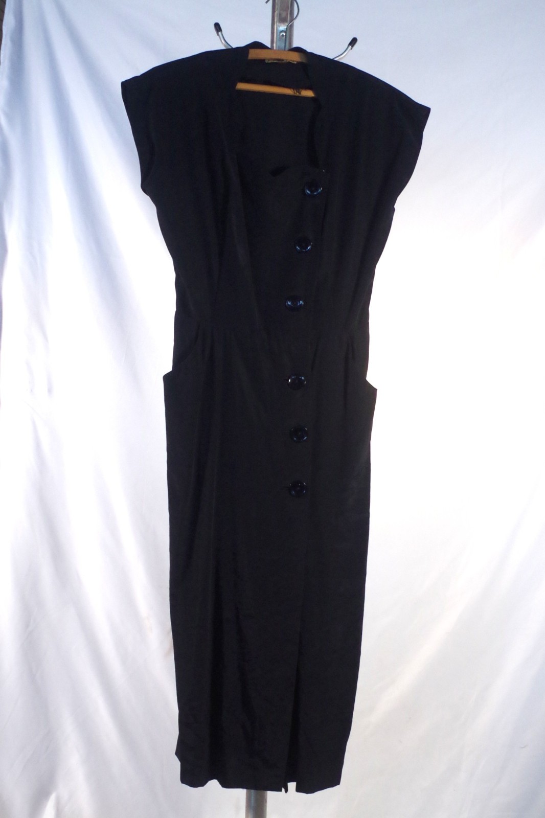 1960s Womans Black Uniform Waitress Dress – XS/S