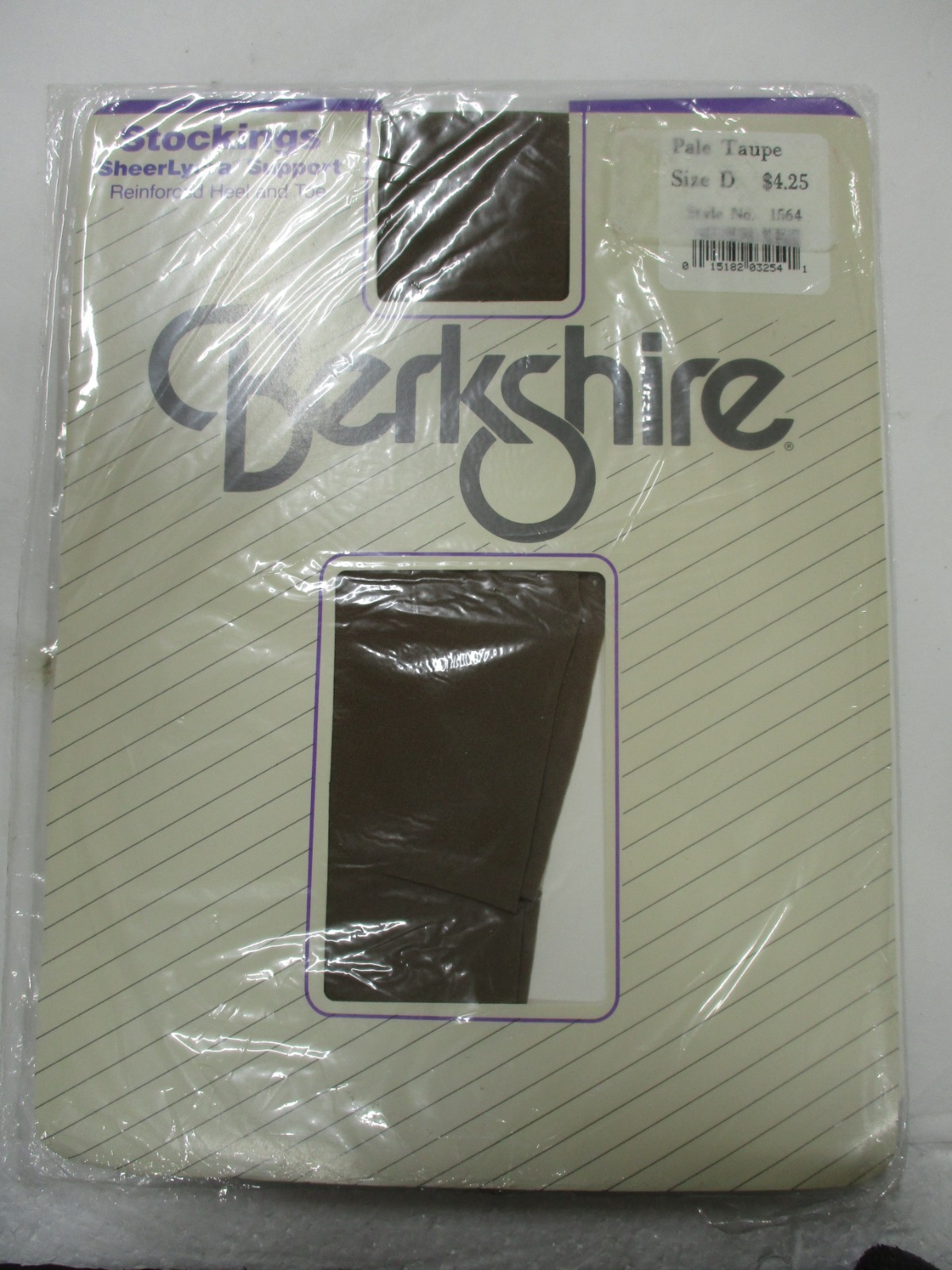 1PR VINTAGE BERKSHIRE RHT SUPPORT SHEER NYLON STOCKINGS SZ 10 1/2-11 LONG TAUPE
