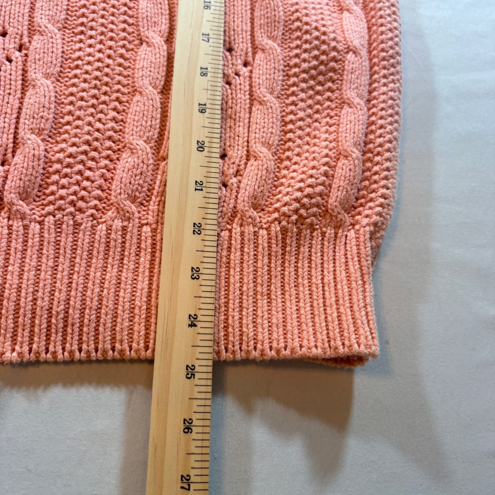 Outback Red Cable Knit Sweater Womens Medium Pink Cotton Mock Neck Vintage 90s