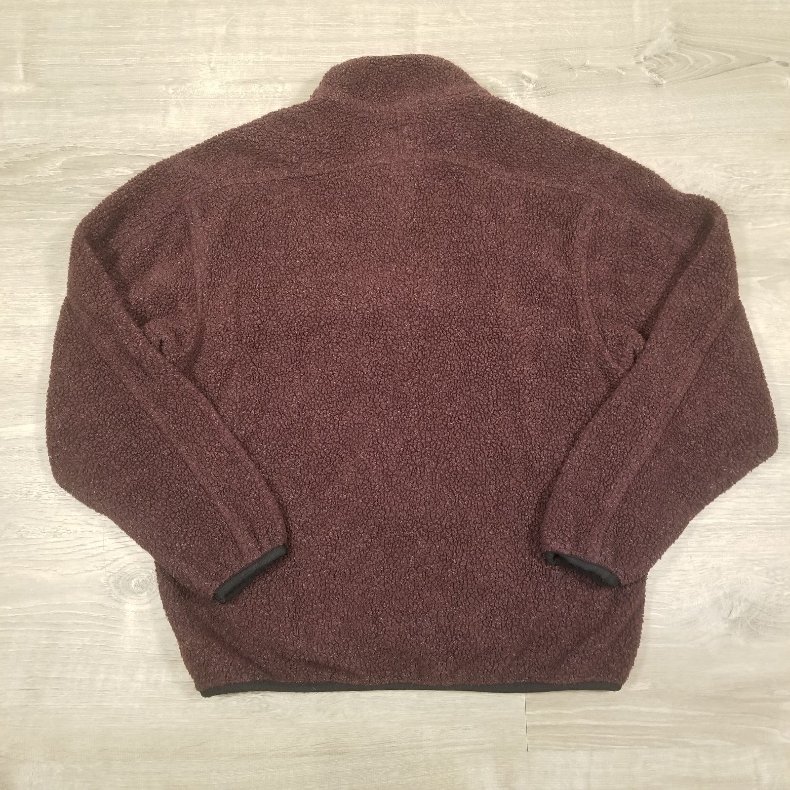 Vintage 90s Woolrich Full Zip Sherpa Fleece Jacket Womens Medium Maroon Burgundy