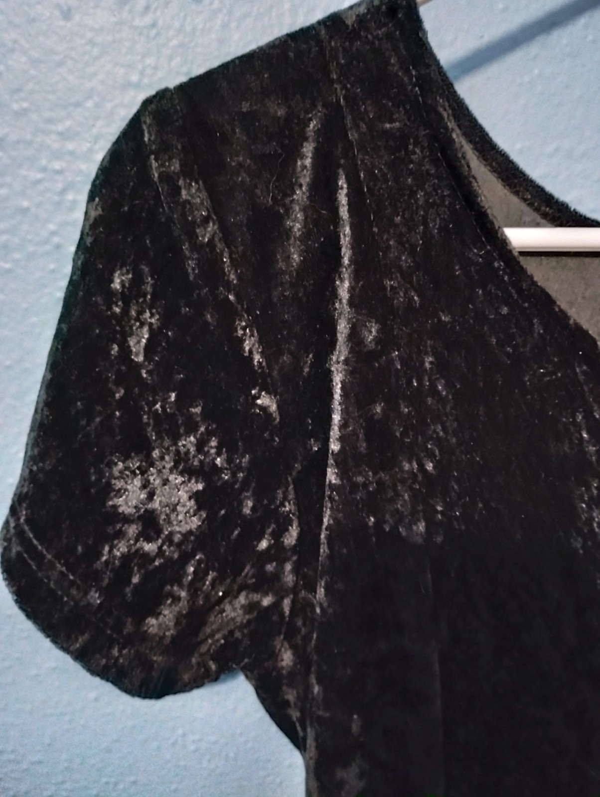 Vintage Black Crushed Velvet Dess By Miss California Apparel Size Medium