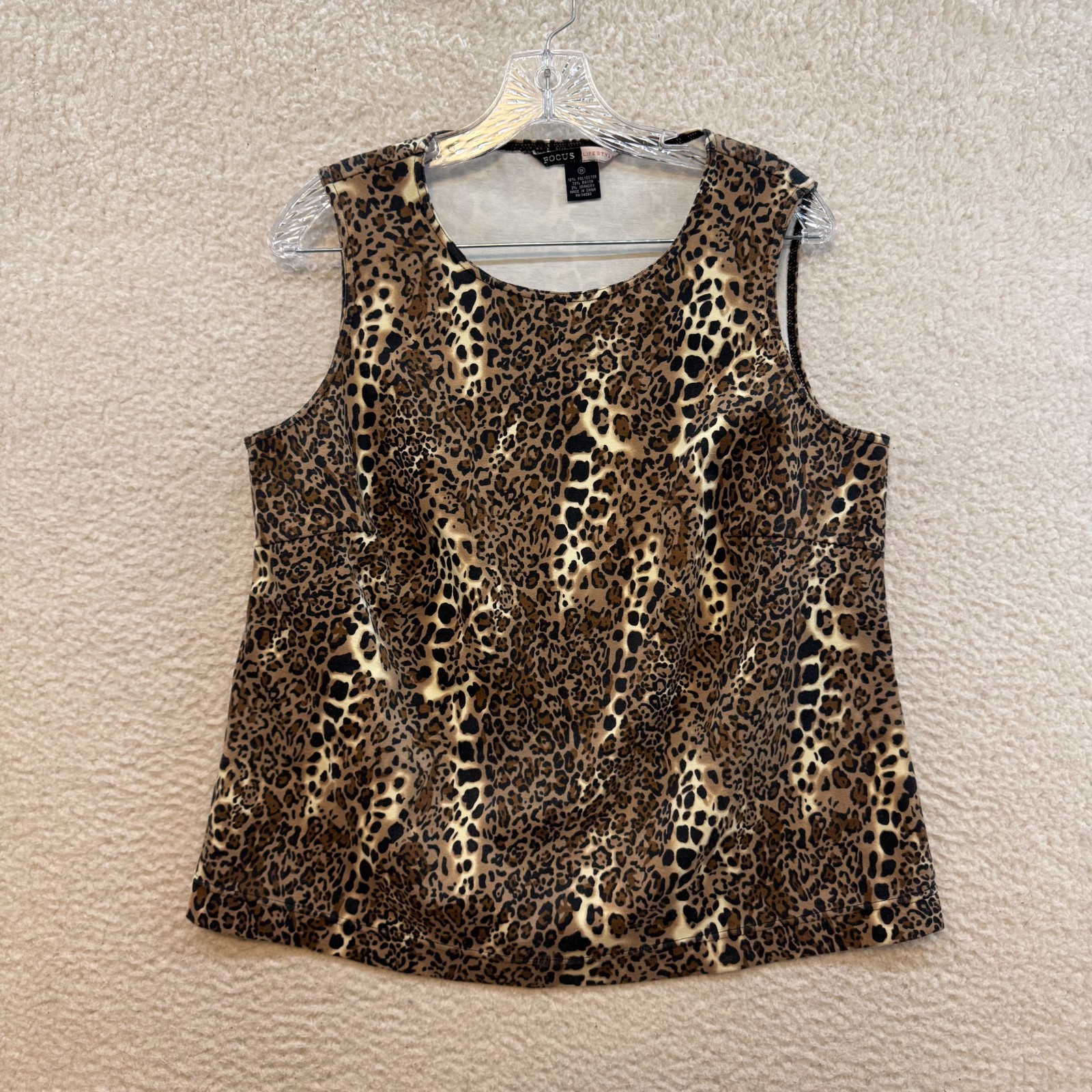 Y2K Vintage Tank Top 1X 2X XL XXL Cheetah Leopard Animal Print Boho Bohemian