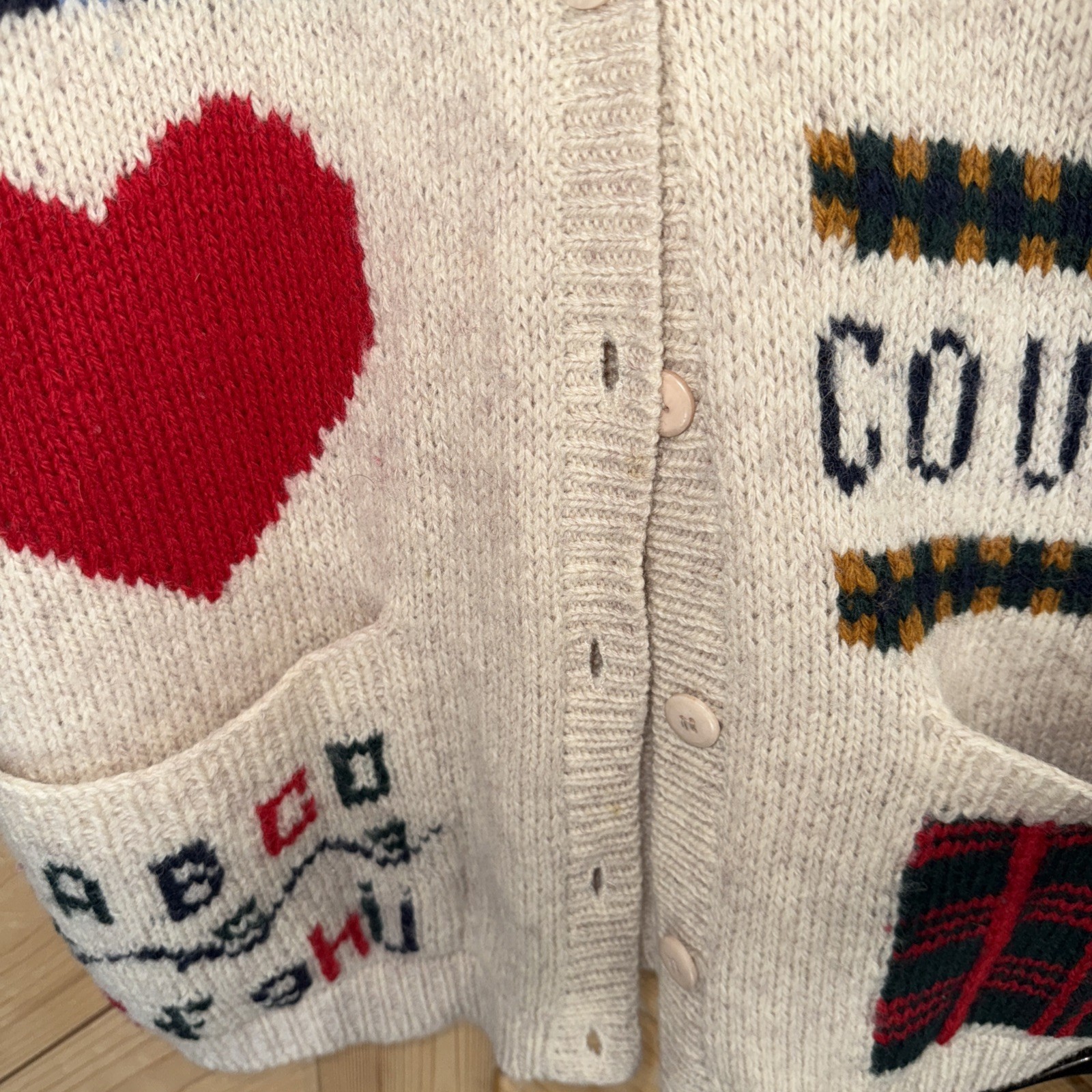 Vintage Melbourne country wool cardigan Americana ABC school Large