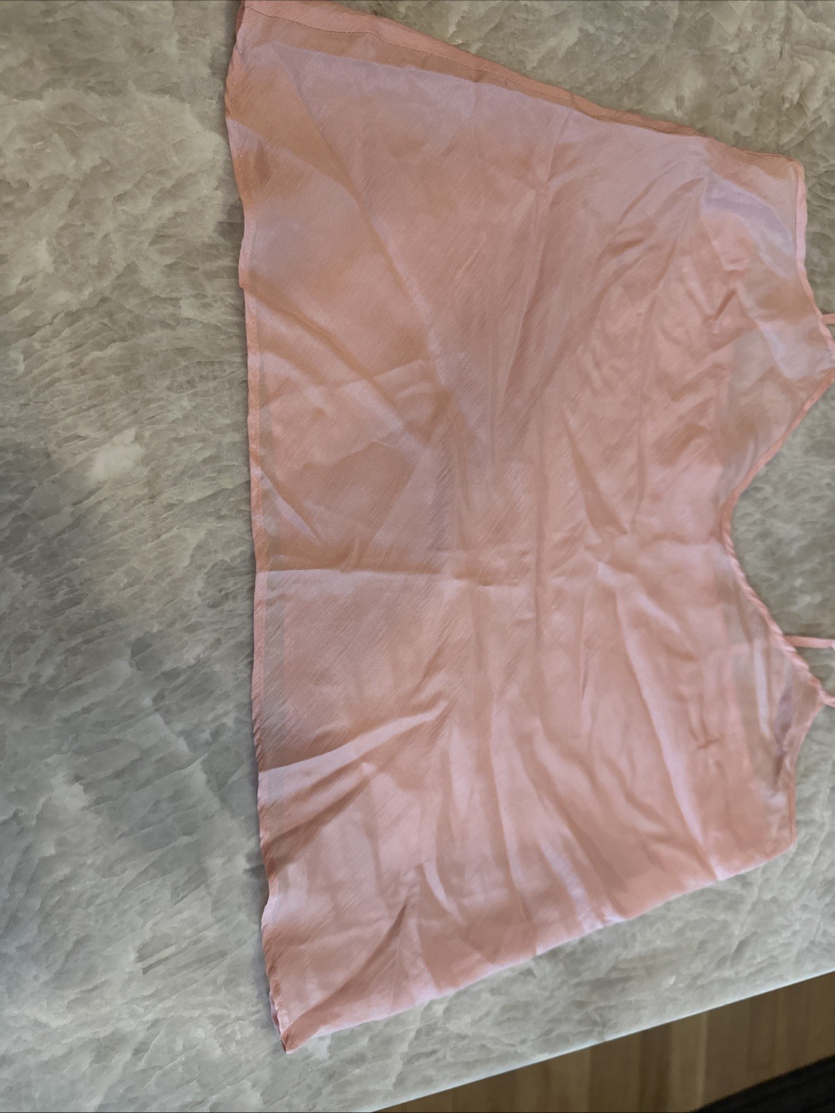Vintage Unbranded Pale Pink Silk Camisole 36” Bust 33” Underarm 18” Long Not Adj