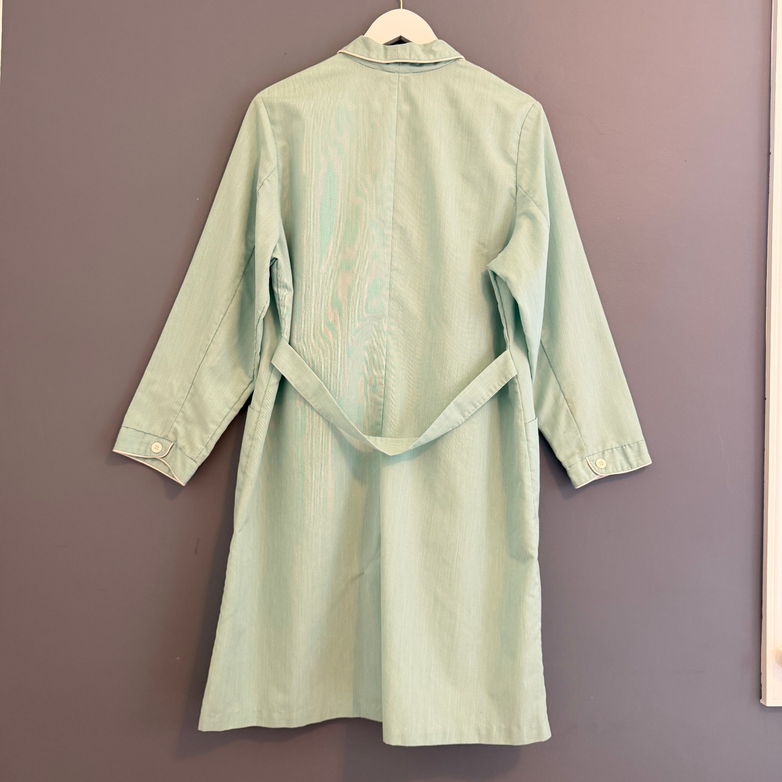 VTG 60s Hopkins Pub Hlth Uniform Green/Wht Pinstripe Actual Pediatricians Coat