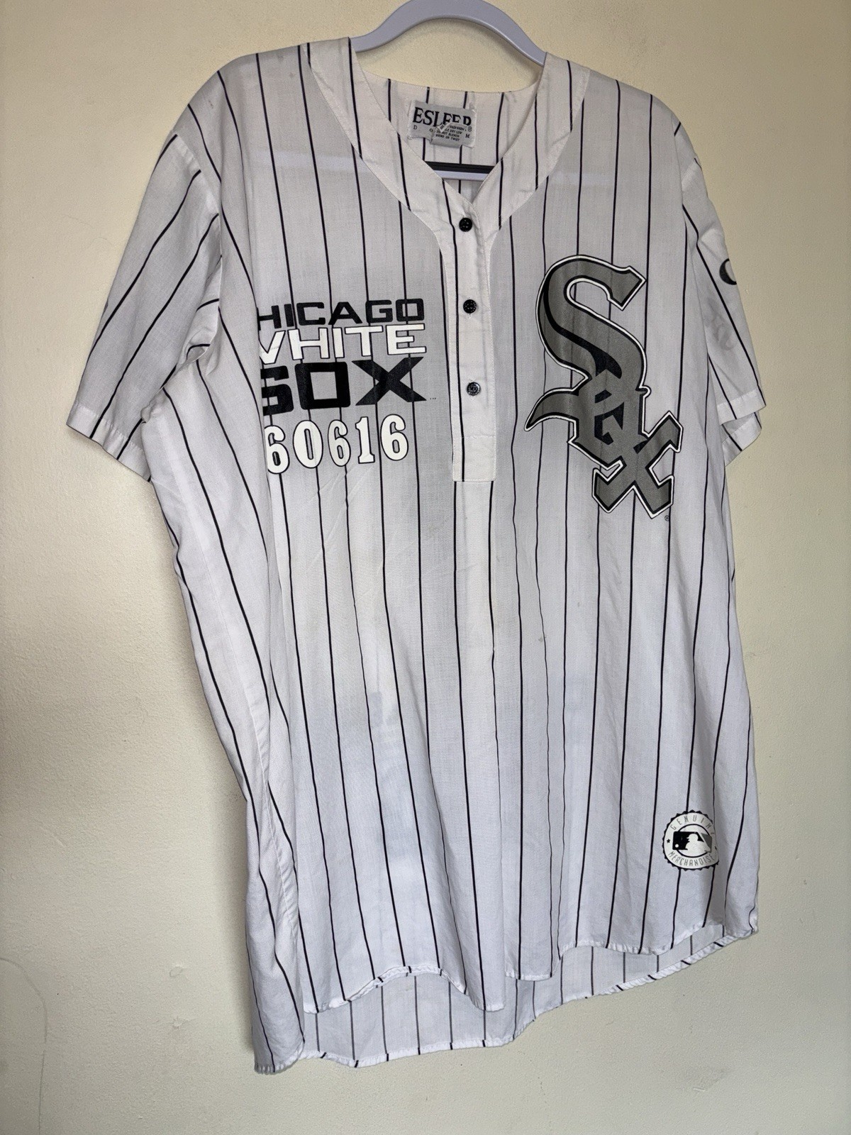 Vintage 90s Esleep Chicago White Sox Pajama Sleep Nightshirt O/S Loungewear