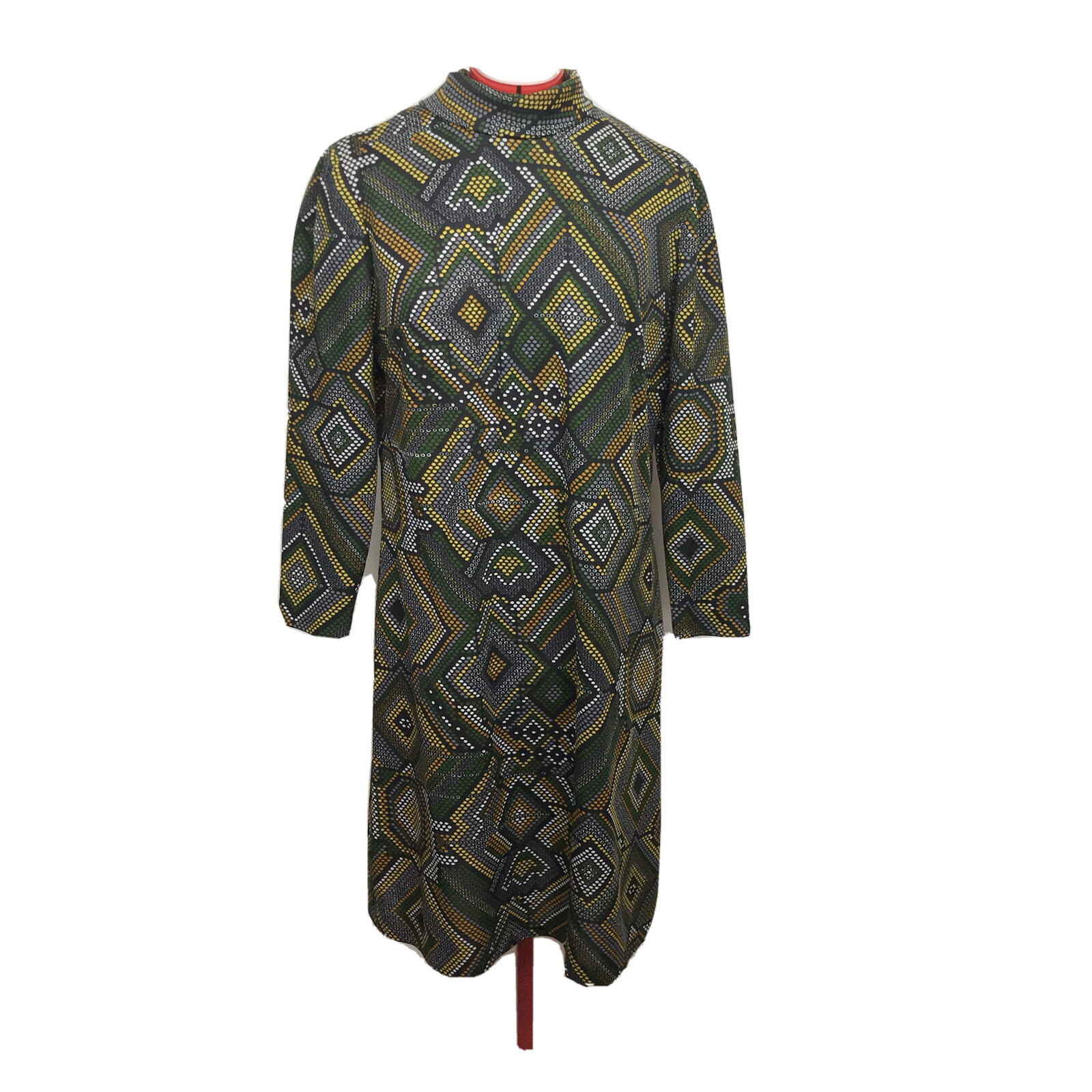 J. Harlan Vintage 60s 70s Woman’s Dress ILGWU Made Hippie Polyester Dots Design