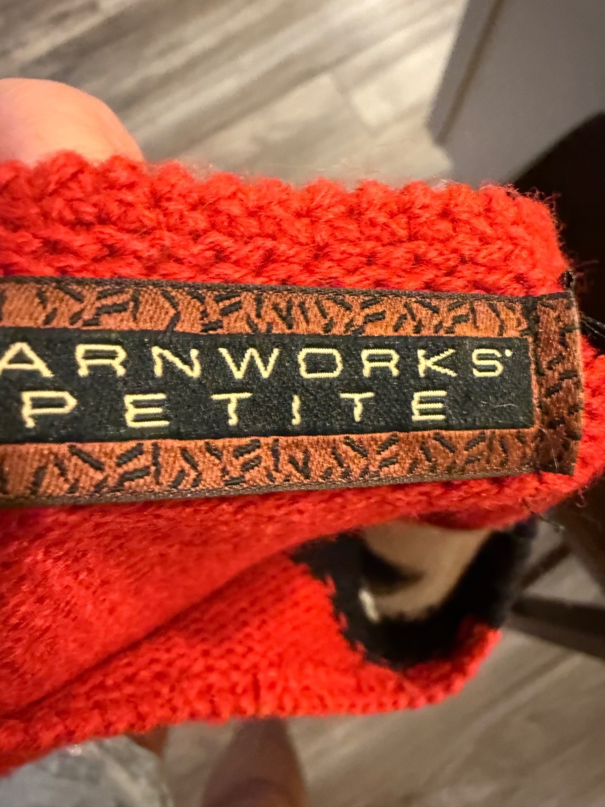 VTG Yarnworks Petite S Red White Lightning Bolt Sweater Dress Lambswool read y2k