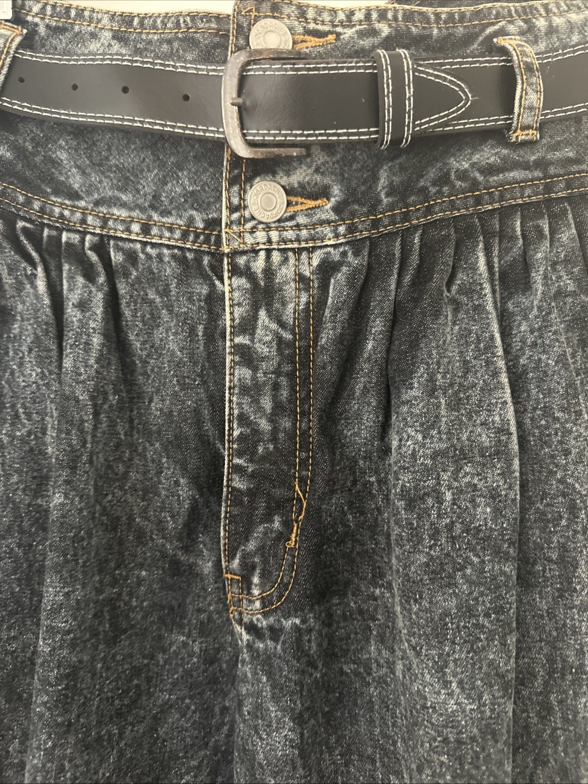 Vtg 80’s Jordache 9 10 Black Acid Wash High Rise Tapered Denim Jeans Pleated