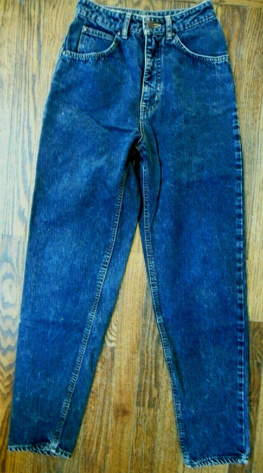 1980s EDWIN JEANS LA SLIM Barrel Hi Rise JAPAN BLUE COTTON DENIM 24X30