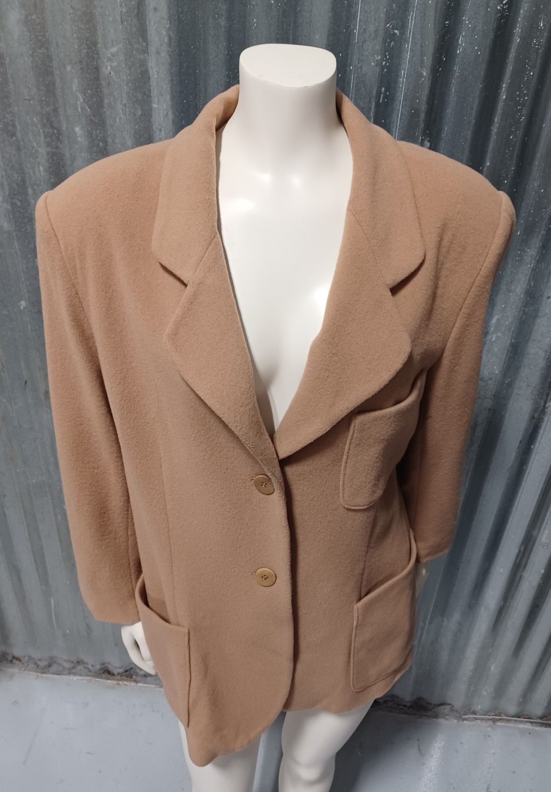 Vintage 80s Jacobson’s Ladies Beige Wool Blazer Size 12 Petite