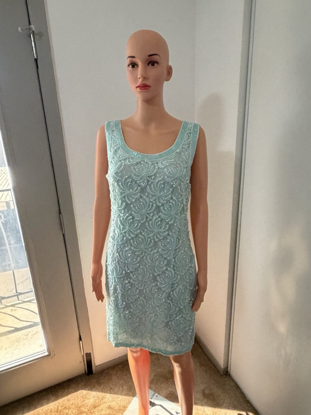 Vintage Carina Beaded Dress Set 2pc Jacket India Formal Cocktail Small