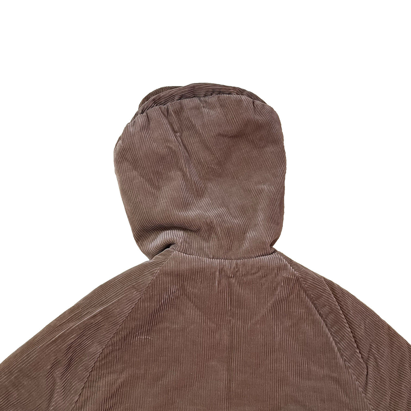 Vintage Brown Corduroy Hooded Coat See Measurements No Tag Maybe Handmade Prop