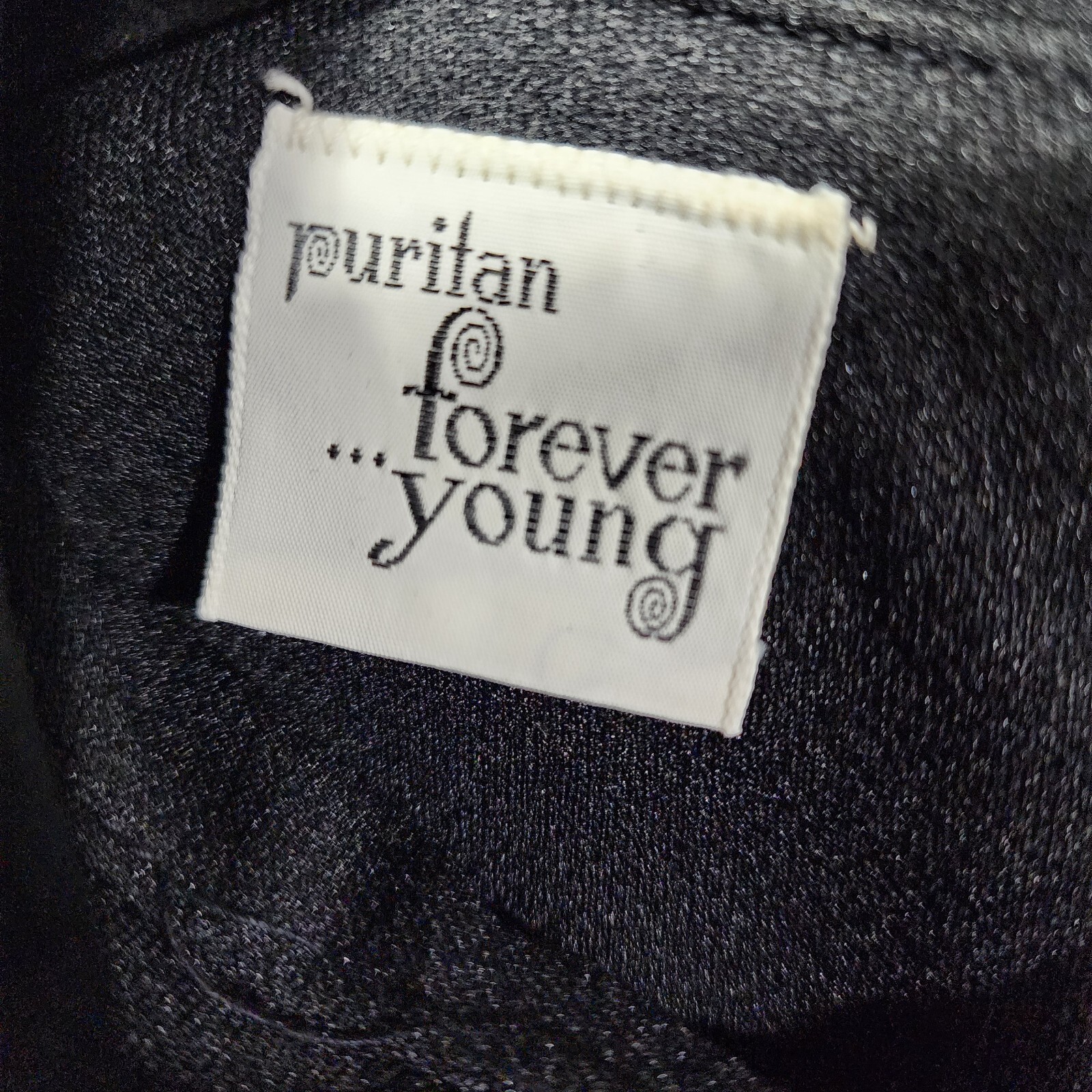 Vintage Puritan Forever Young Retro 70’s Maxi Dress Black Gold Zipper Size Small