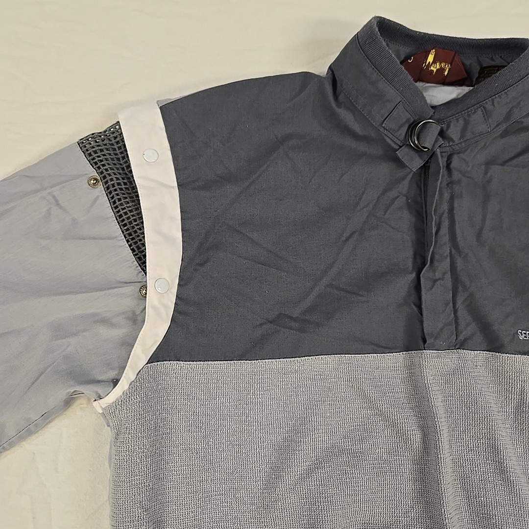 Vintage Sergio Valente 80’s Snap Sleeve Shirt Size Small Gray