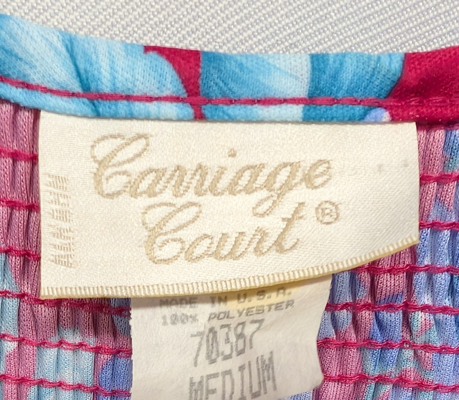 Vtg. Sears Carriage Court Fuchsia Floral Short Sleeve Nightgown Women’s Med. NWT