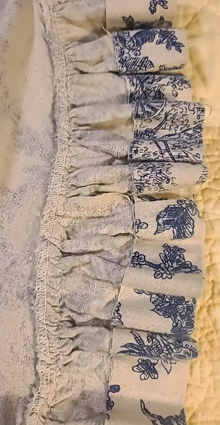 Gunne Sax Jessica Mcclintock Toile De Jouy Prarie Dress Vtg 70s Sz 9 Blue Cream