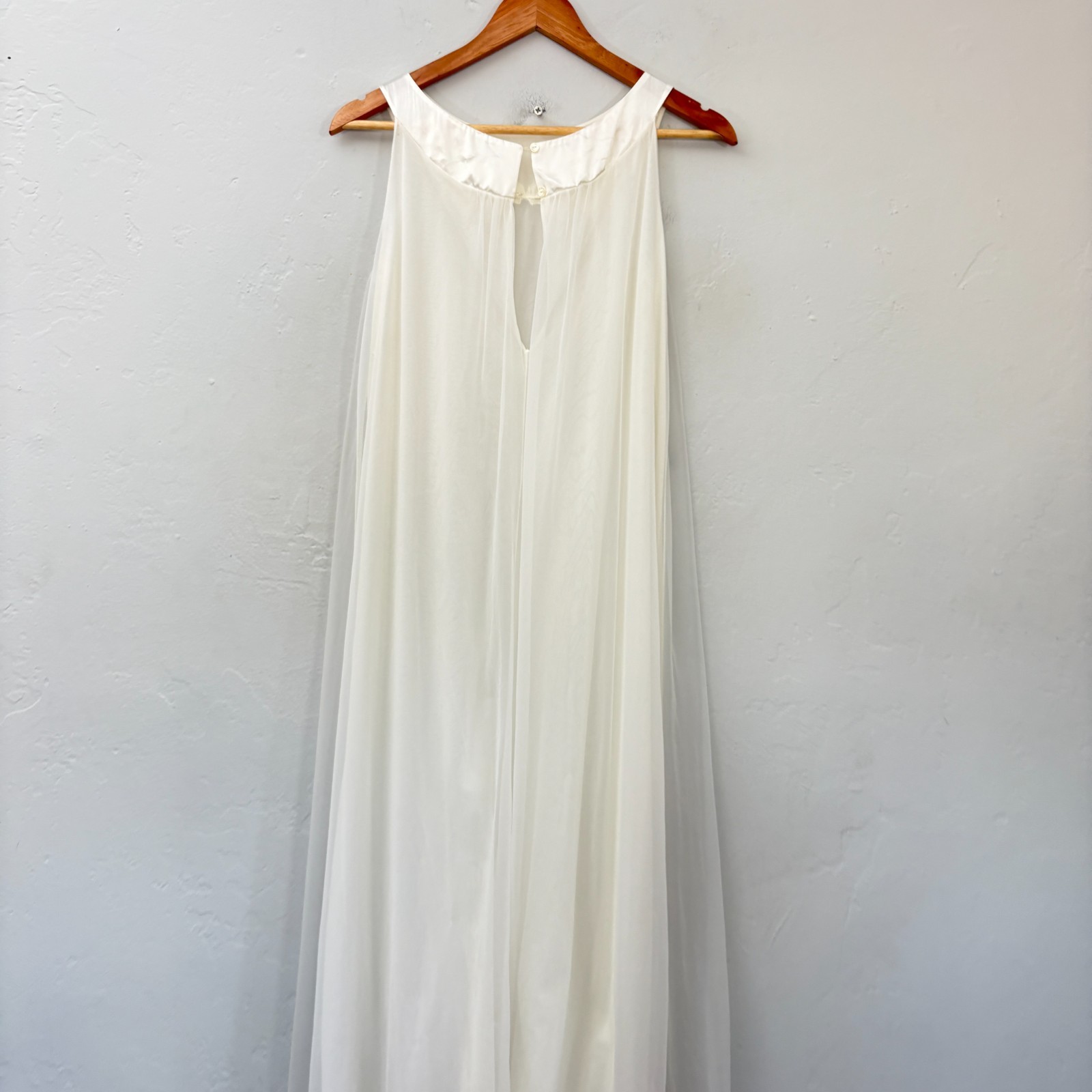 Gossard Artemis Robe Nightgown Set Women Size Petite White Vintage FLAWS