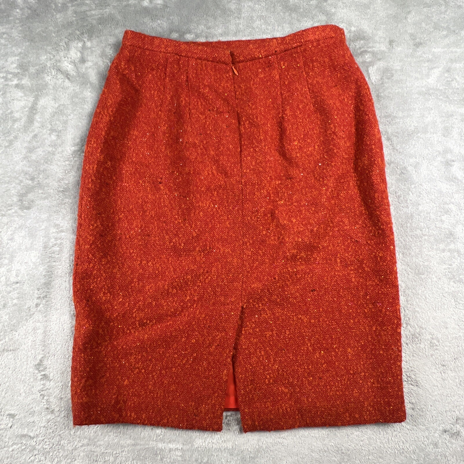VTG Florine Wachter Bicci Skirt Suit Set Womens 12 Wool Mohair Red Jackie O