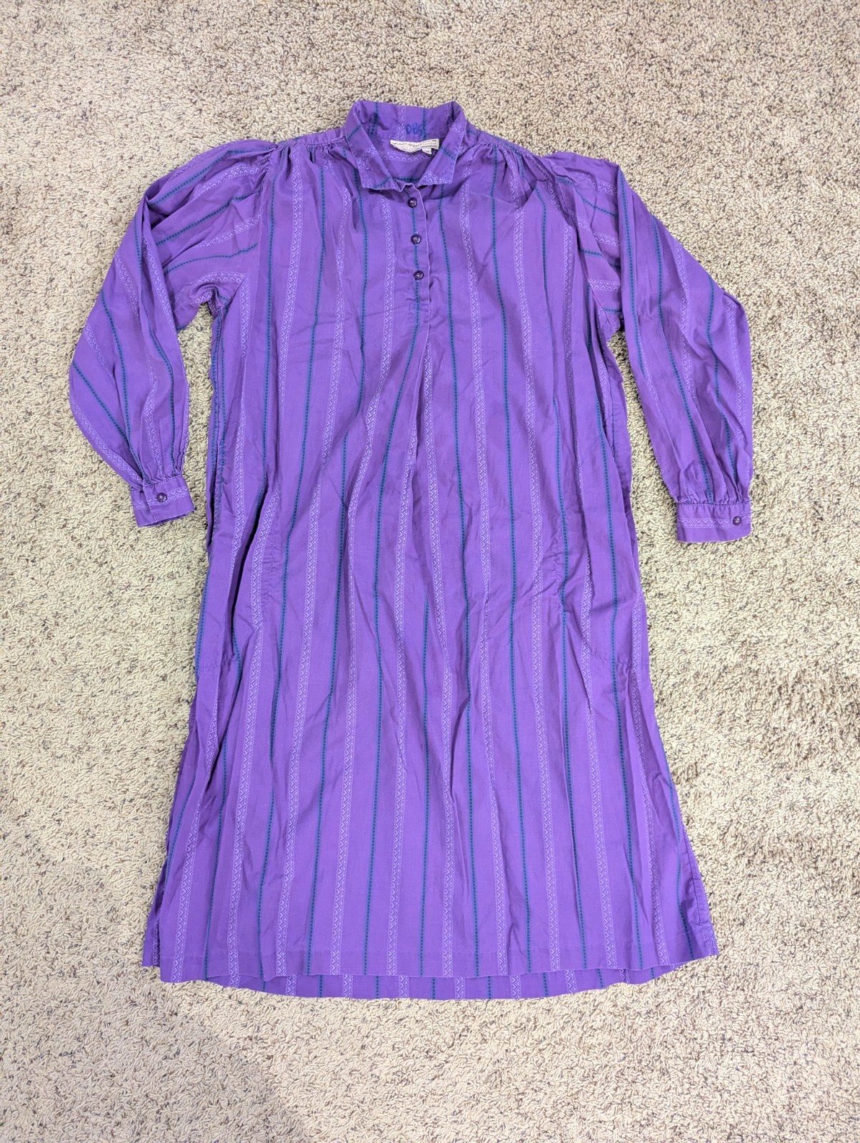 Vintage Aunt Abigail’s Attic Cottagecore Prairie Dress Nightgown Purple Size M