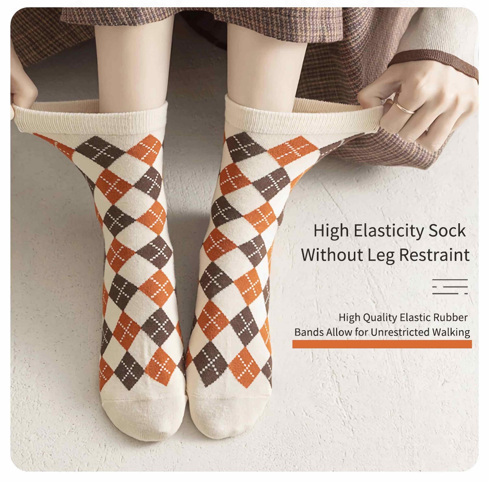 Lefe Liee Cute Vintage Cottagecore Socks – Women’s Autumn 5.5-8.5, Khaki
