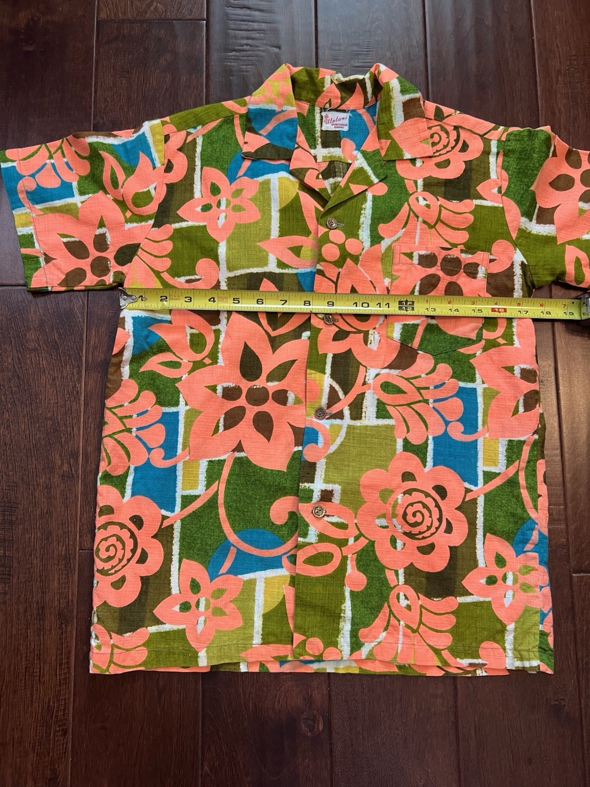 Vintage Ululani Hawaii Floral Hawaiian Aloha Shirt Womens Tiki See Measurements