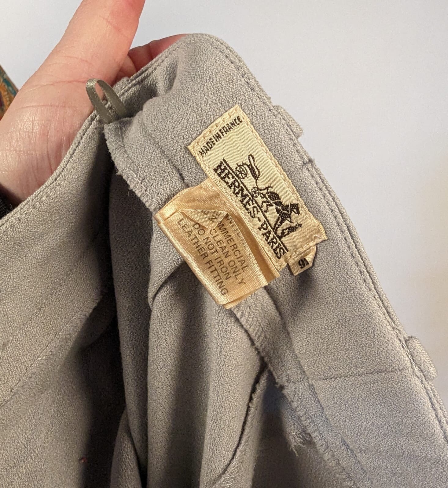 VINTAGE DOVE GREY HERMES – PARIS RIDING PANTS SIZE 36
