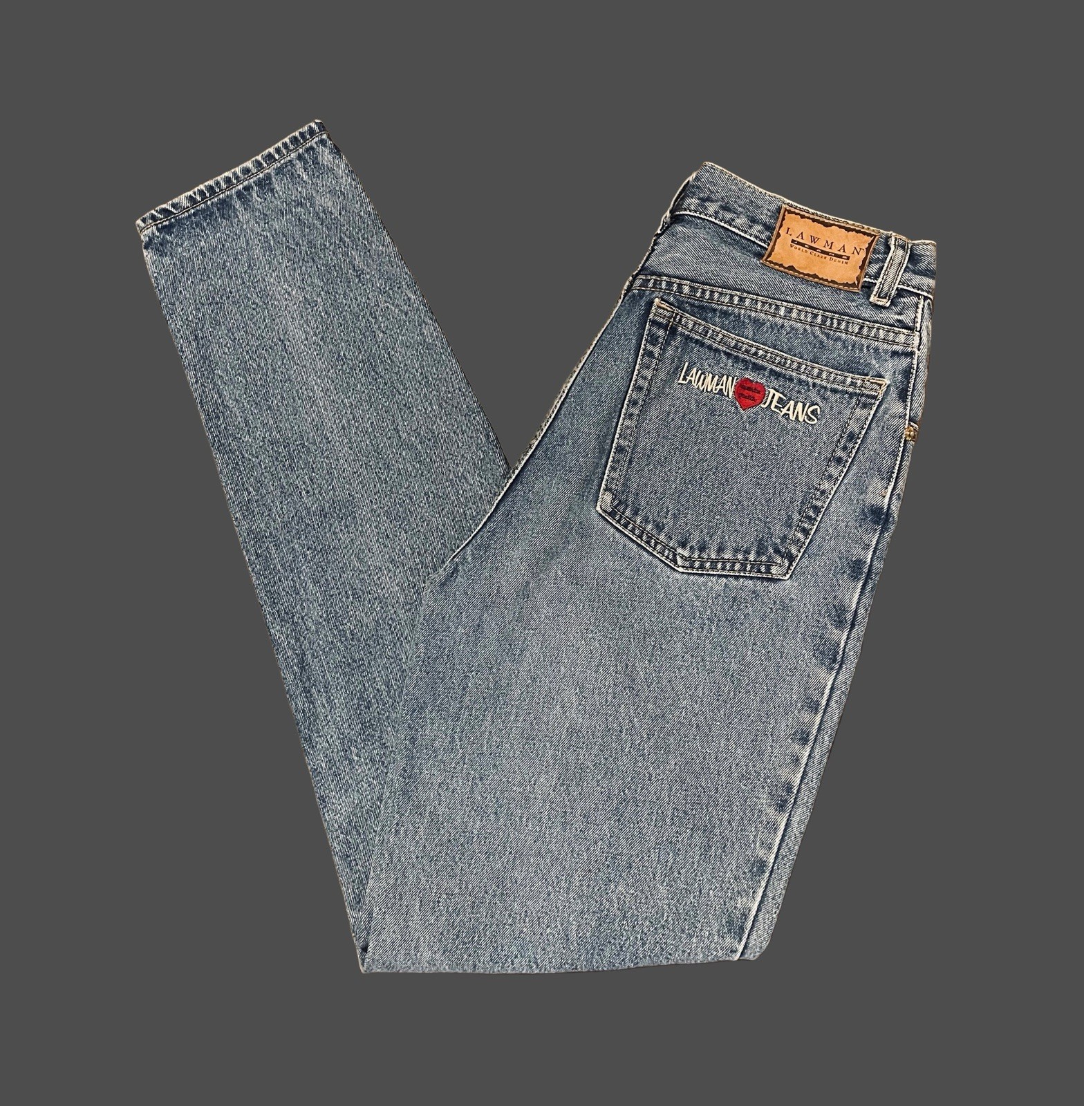 Women’s Vintage 80’s “Lawman” High Rise Medium Acid Wash Denim Jeans