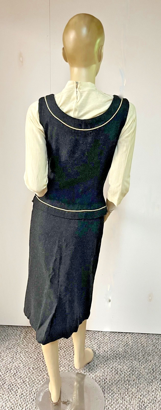 Vintage 1940s 1950s 2 PC David/Carole King Wool/Acrilan Dress Ensemble Bust 34